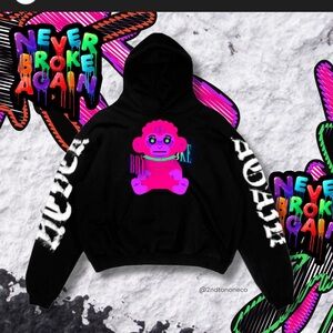 Never Broke Again Monkey Hooded Sweatshirt Size XXL